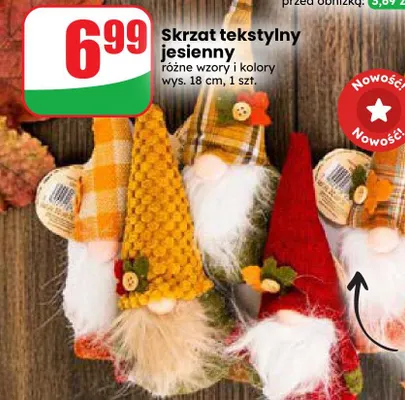 Skrzat tekstylny jesienny promocja w Dino