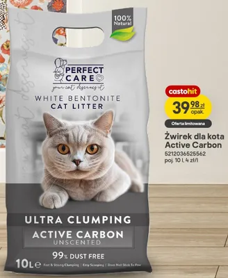 Żwirek dla kota Perfect Care Active Carbon promocja w Castorama