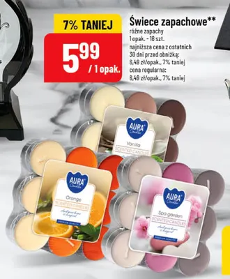 Świece zapachowe Aura promocja w POLOmarket