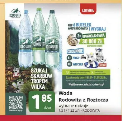 Woda mineralna Rodowita z Roztocza gazowana promocja w Marketvita