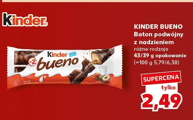 Baton podwójny z nadzieniem Kinder Bueno promocja w Kaufland
