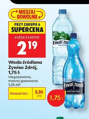 Woda źródlana Żywiec Zdrój mocno gazowana promocja w Biedronka