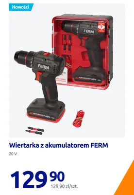 Wiertarka z akumulatorem FERM promocja w Action