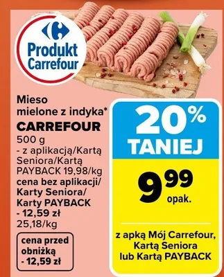 Mięso mielone z indyka promocja w Carrefour