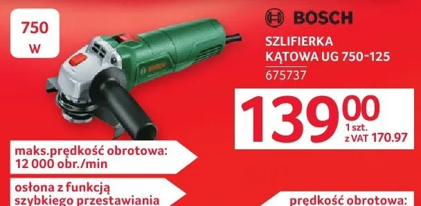 Szlifierka kątowa BOSCH GWS 750-125 promocja w Selgros