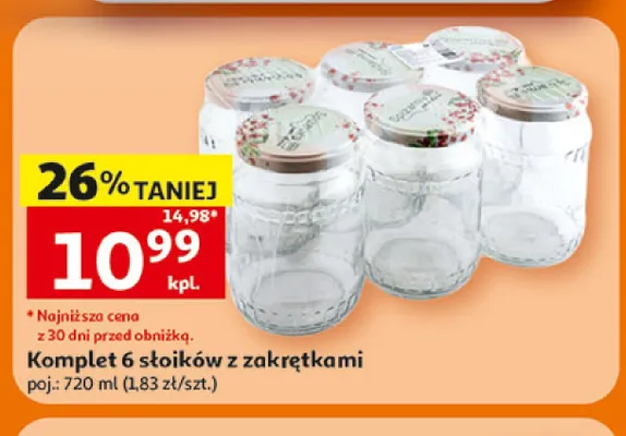 Komplet słoików z zakrętkami poj.: 720ml promocja w Auchan