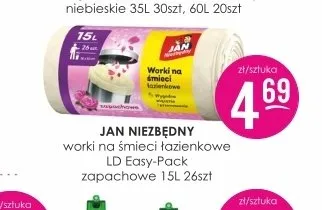 Worki na śmieci łazienkowe Jan Niezbędny LD Easy-Pack zapachowe 15 l promocja w Drogerie Jasmin