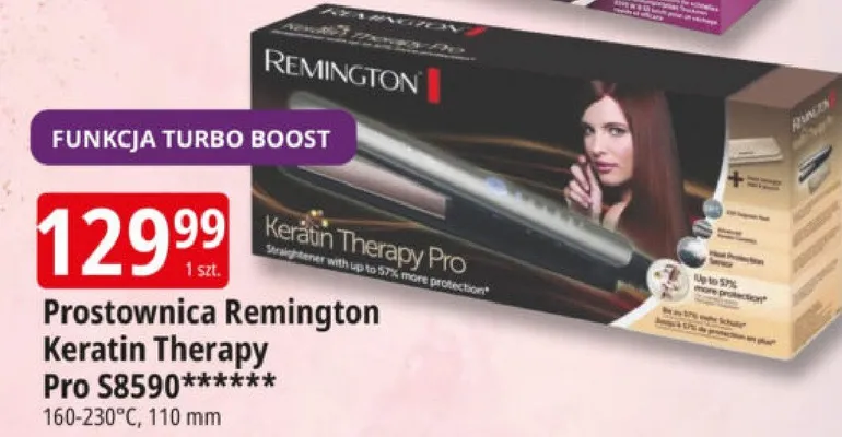 Prostownica Remington Keratin Therapy Pro S8590 160-230°C 110mm promocja w Leclerc