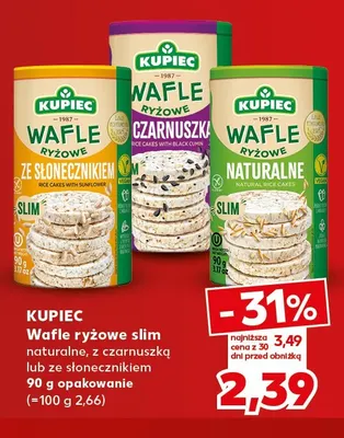 Wafle ryżowe slim ze słonecznikiem Kupiec promocja w Kaufland