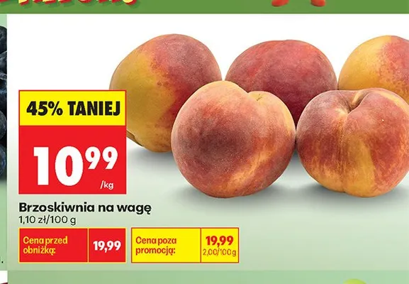 Brzoskwinia na wagę promocja w Biedronka