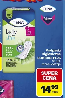Podpaski higieniczne TENA lady slim mini plus promocja w Carrefour Market