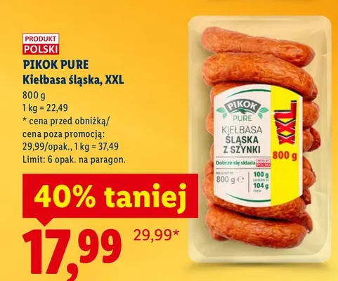 Kiełbasa śląska Pikok promocja w Lidl