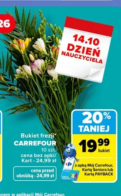 Bukiet frezji Carrefour promocja w Carrefour