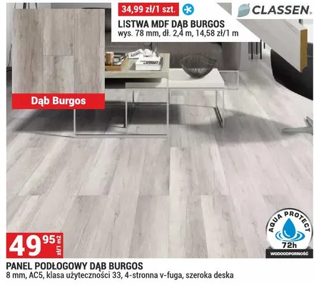 Panel podłogowy Dąb Burgos Parquet&Mercado 8mm AC5 klasa użyteczności 33 4-stronna v-fuga szeroka deska promocja w Merkury Market