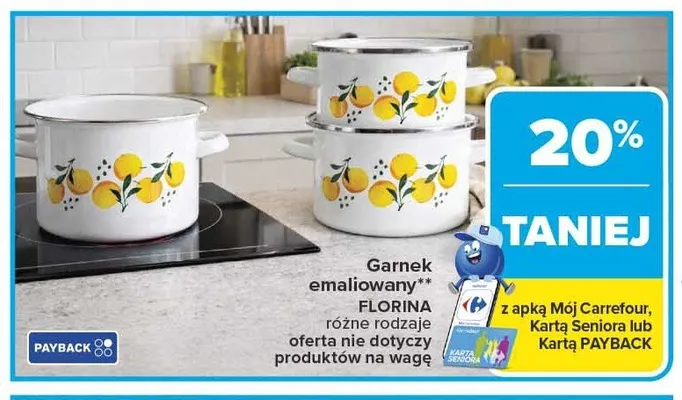 Garnek emaliowany FLORINA promocja w Carrefour