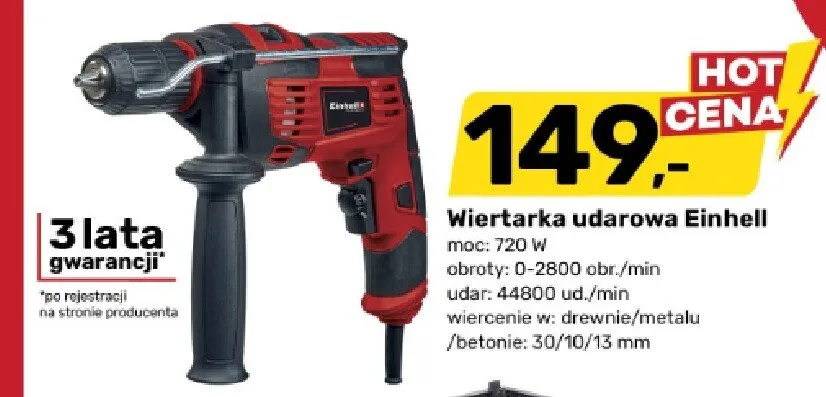 Wiertarka udarowa Einhell promocja w Bricomarche