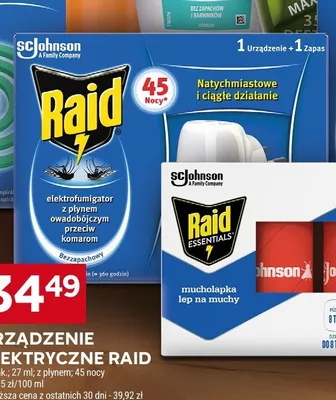 Urządzenie elektryczne Raid elektrofumigator z płynem promocja w Stokrotka