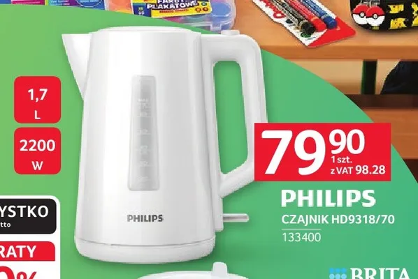 Czajnik elektryczny Philips HD9318/70 promocja w Selgros