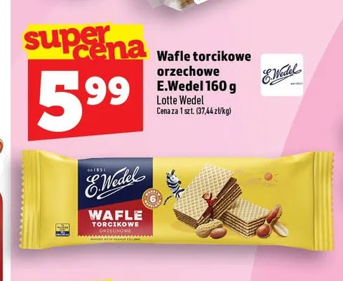 Wafle torcikowe orzechowe E.Wedel promocja w TOPAZ