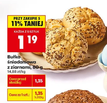 Bułka śniadaniowa z ziarnami promocja w Biedronka