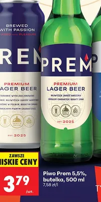 Piwo Premium Lager Beer 5,5%  promocja w Biedronka