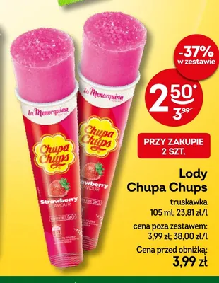 Lody Chupa Chups truskawka promocja w Żabka