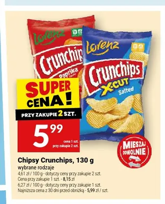 Chipsy Crunchips X-CUT Salted promocja w Twój Market