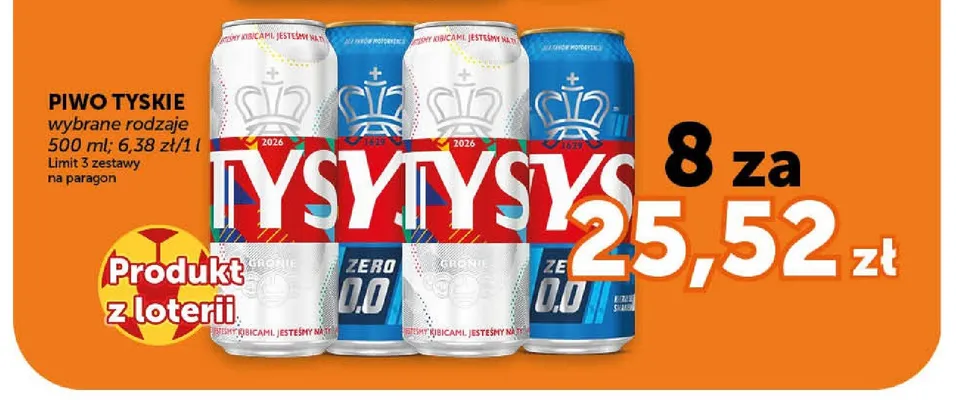 Piwo bezalkoholowe Tyskie Zero 8-pak 500 ml promocja w Groszek