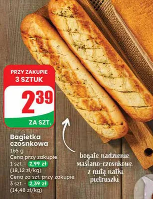 Bagietka czosnkowa promocja w Dino