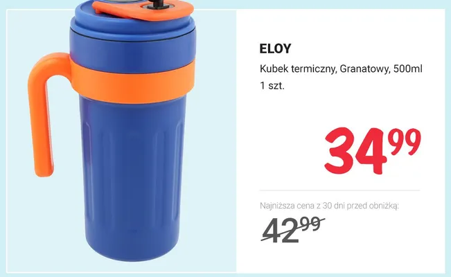 Kubek termiczny Eloy granatowy promocja w Rossmann