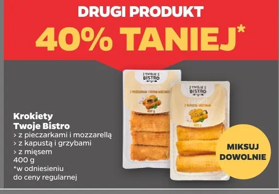 Krokiety Twoje Bistro z pieczarkami i mozzarellą / z kapustą i grzybami promocja w Netto