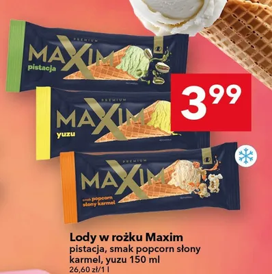 Lody w rożku pistacja promocja w LEWIATAN
