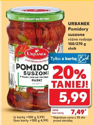 Pomidory suszone różne rodzaje promocja w Kaufland