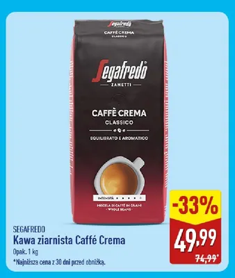 Kawa ziarnista Caffè Crema Segafredo promocja w Aldi