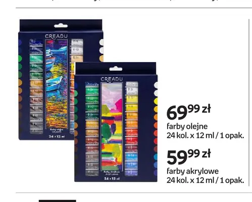 Farby akrylowe 24 kolory Creadu promocja w Empik