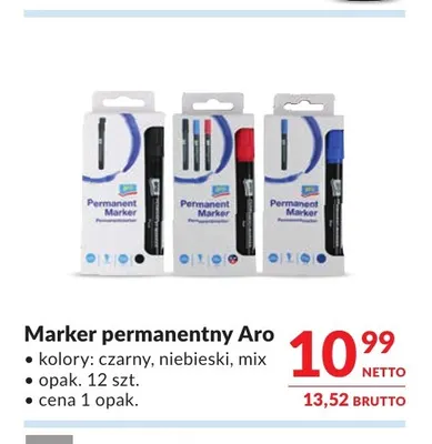 Marker permanentny Aro 12-pak promocja w Makro