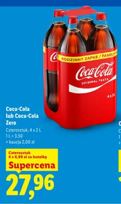 Napój gazowany Coca-Cola Zero 4-pak promocja w Lidl