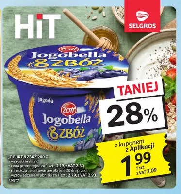Jogurt 8 Zbóż Jogobella Zott promocja w Selgros