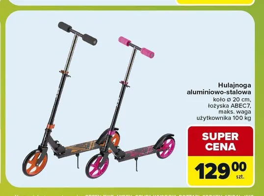 Hulajnoga aluminiowo-stalowa promocja w Carrefour