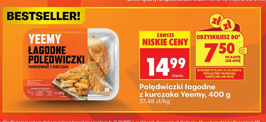 Polędwiczki łagodne z kurczaka panierowane promocja w Biedronka