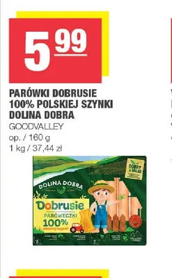 Parówki Dobrusie 100% polskiej szynki Dolina Dobra promocja w SPAR