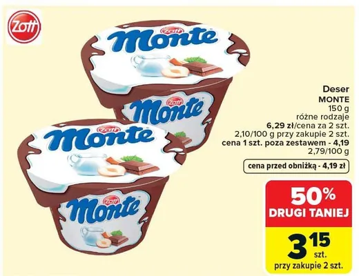 Deser monte promocja w Carrefour Market