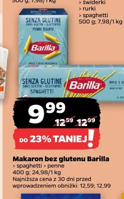 Makaron bez glutenu spaghetti Barilla promocja w Netto