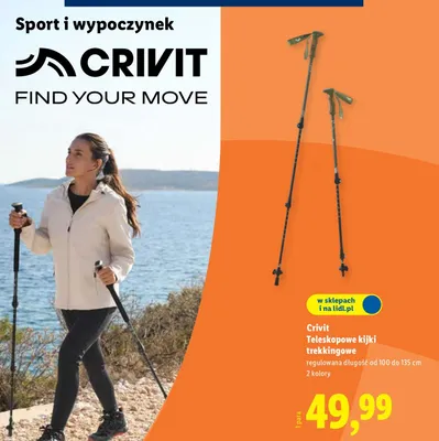 Teleskopowe kijki trekkingowe promocja w Lidl