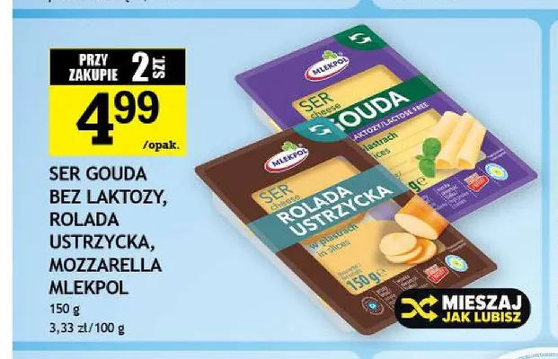 Ser mozzarella w plastrach Mlekpol promocja w Gram Market