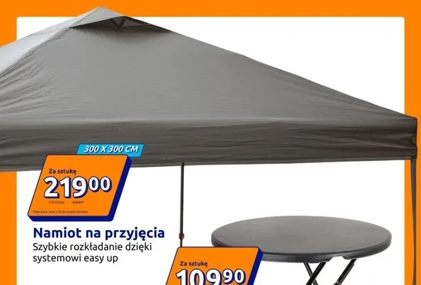 Namiot na przyjęcia promocja w Action