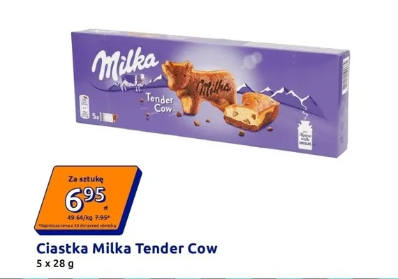 Ciastka Milka Tender Cow promocja w Action