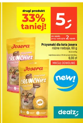 Przysmaki dla kota Josera Crunchies z serem promocja w Dealz
