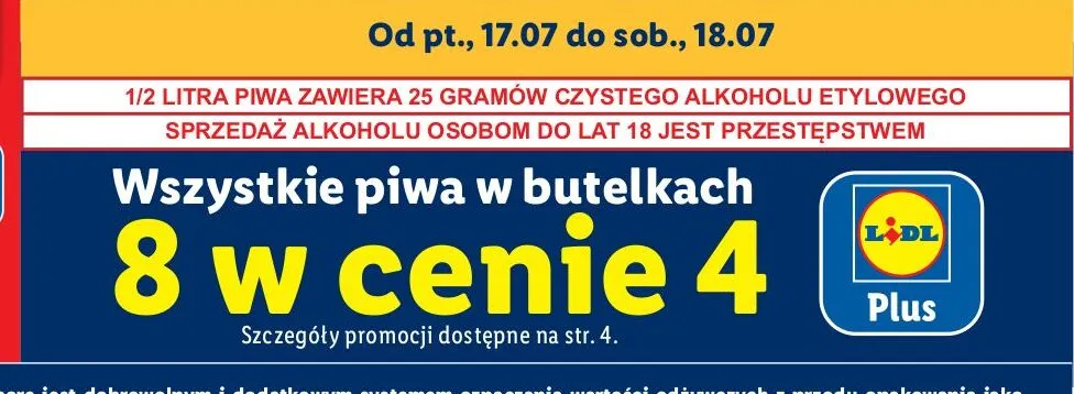 Piwa w butelkach promocja w Lidl
