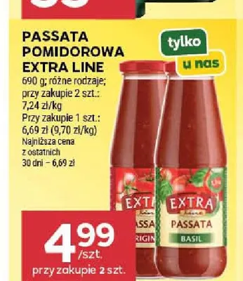 Passata pomidorowa originale Extra Line promocja w Stokrotka